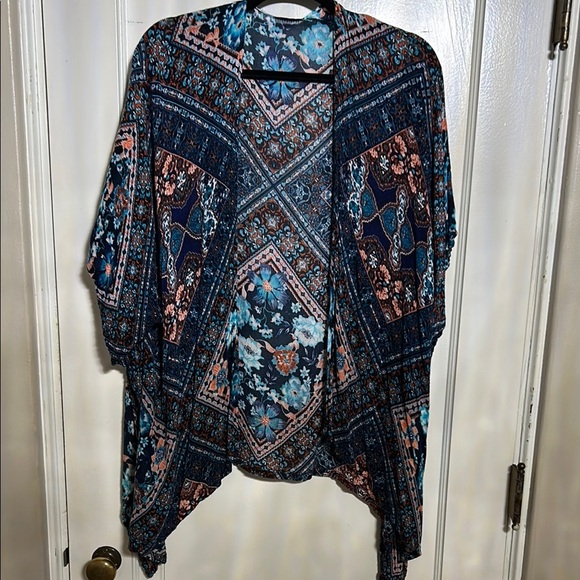 Blue Floral Kimono - Picture 1 of 4